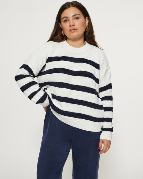 Berta Knitted Jumper Blue White