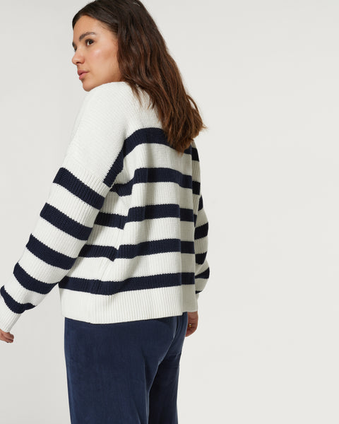 Berta Knitted Jumper Blue White