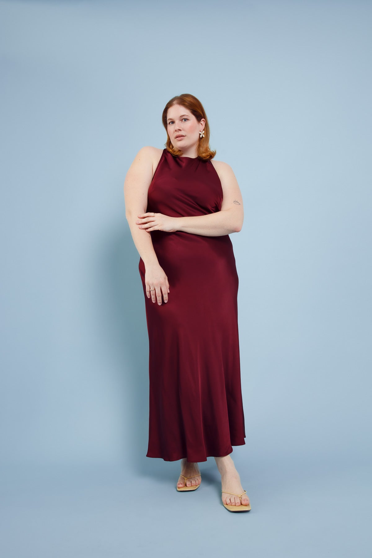 Ava Wedding Guest Dress Deep Wine  dariadh