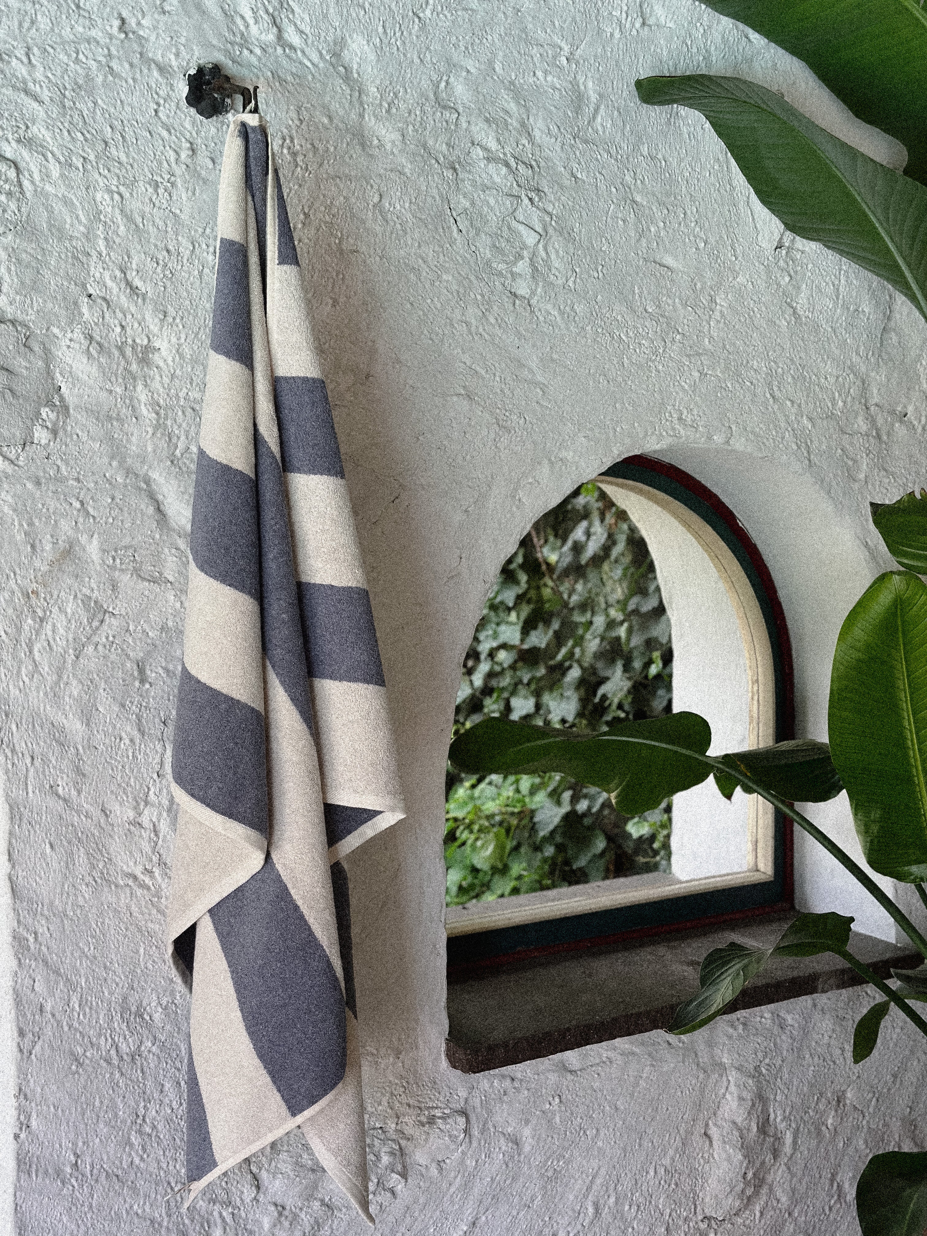 Gray striped bath online towels