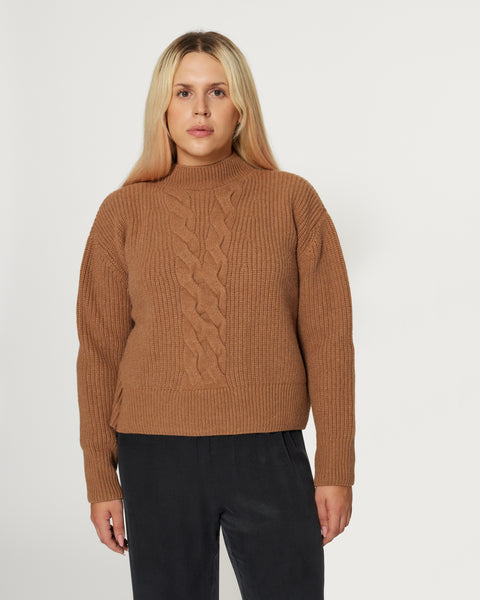 Farah Funnel Neck Sweater Caramel