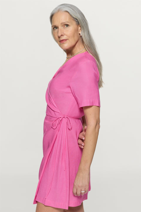 Josi Wrap Dress Pink