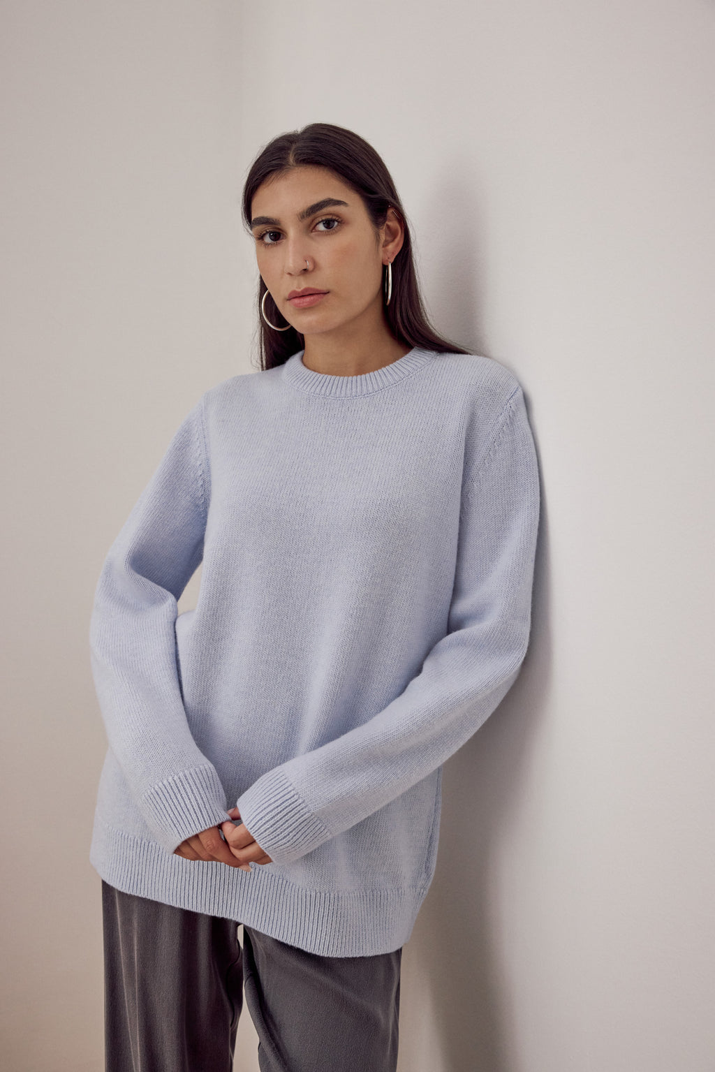 Bruno Recycled Wool Jumper Light Blue