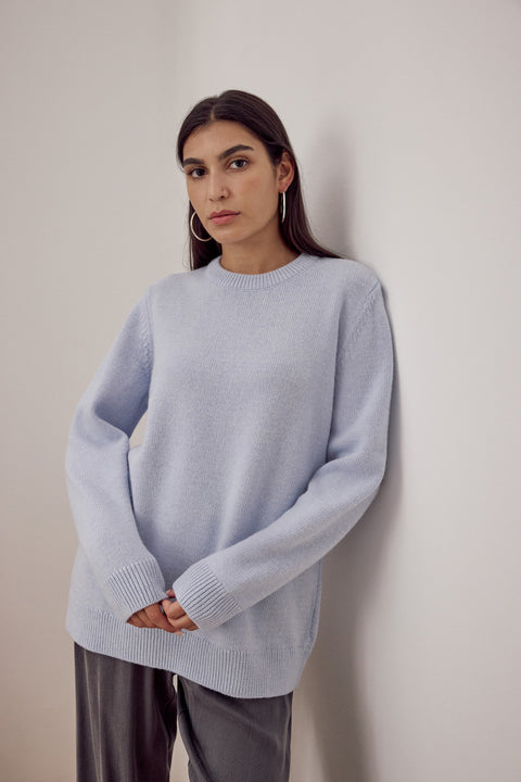 Bruno Recycled Wool Jumper Light Blue