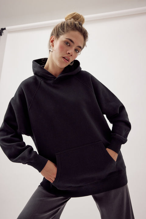 Agi Organic Cotton Hoodie Black