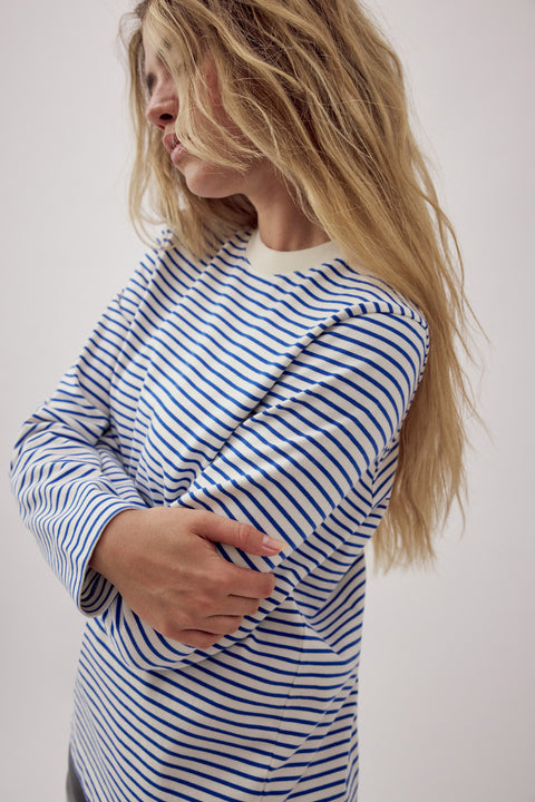 Rana Striped Longsleeve Ecru Blue