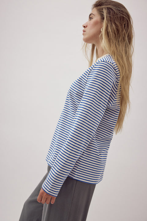 Rana Striped Longsleeve Ecru Blue