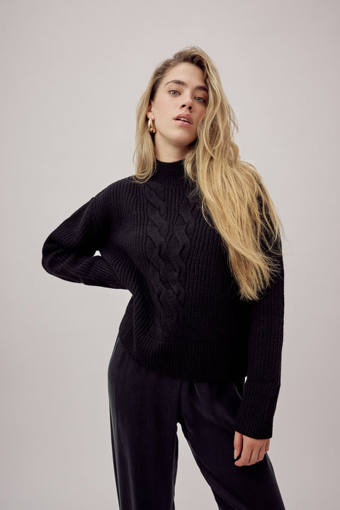 Farah Funnel Neck Sweater Black