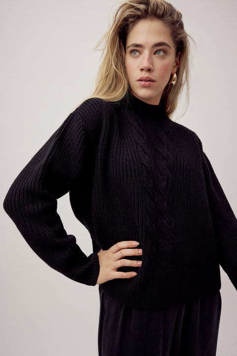 Farah Funnel Neck Sweater Black