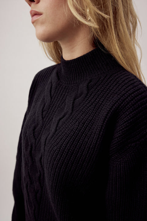 Farah Funnel Neck Sweater Black