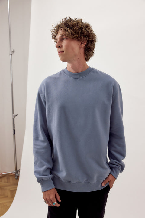 Chris Organic Cotton Sweatshirt Slate Blue