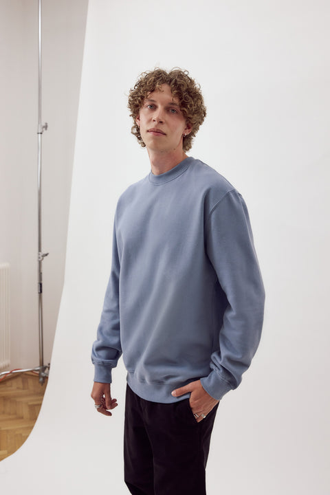 Chris Organic Cotton Sweatshirt Slate Blue