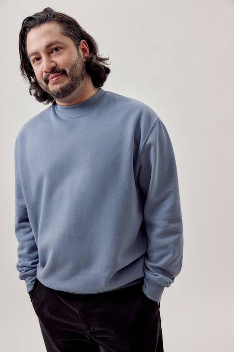 Chris Organic Cotton Sweatshirt Slate Blue