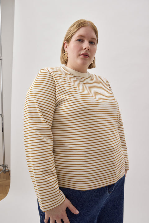 Rana Striped Longsleeve Ecru Camel