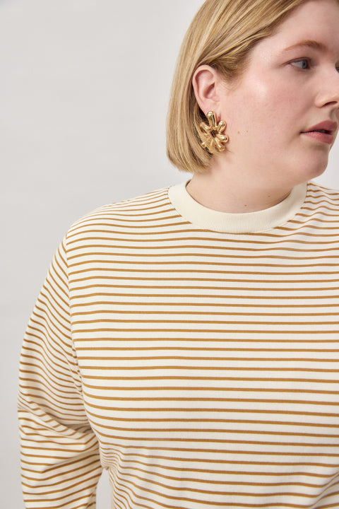 Rana Striped Longsleeve Ecru Camel