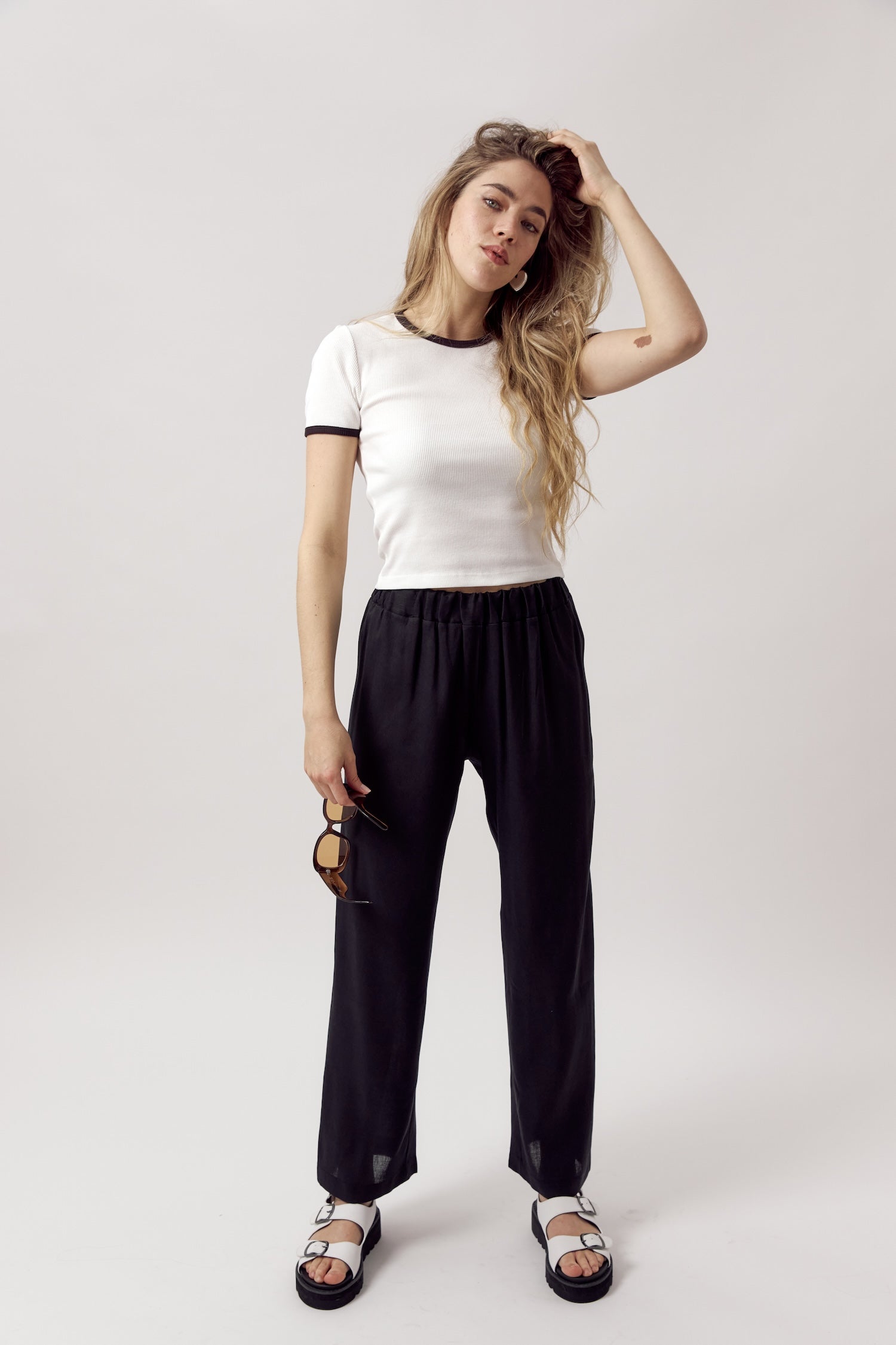 Ella Linen Pants Black