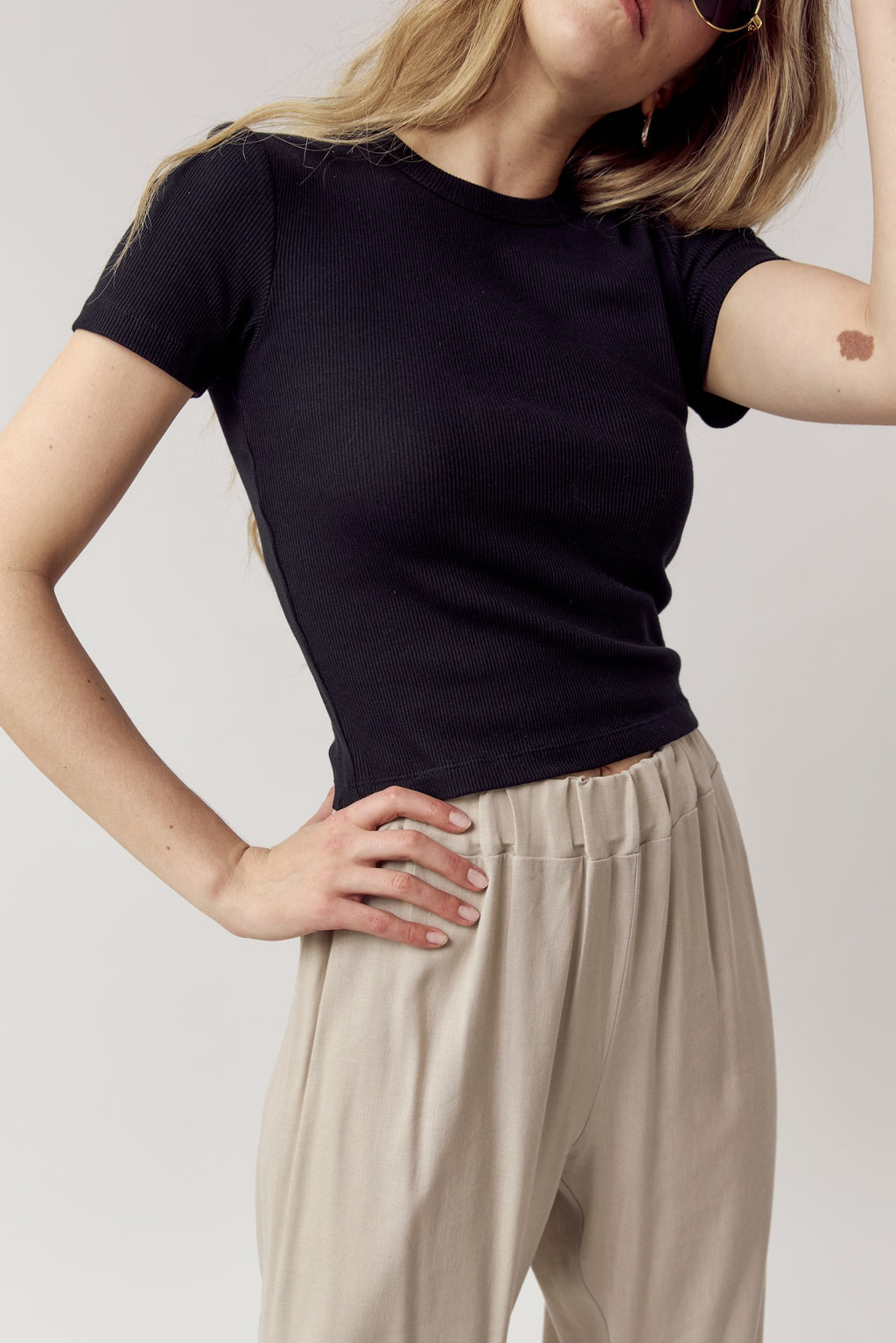 Valentina Rib Tee Black