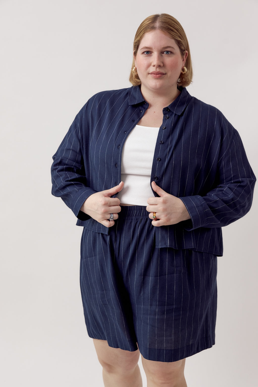 Sirka Shirt Pinstripe Navy