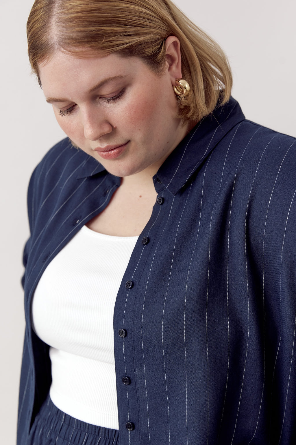 Sirka Shirt Pinstripe Navy