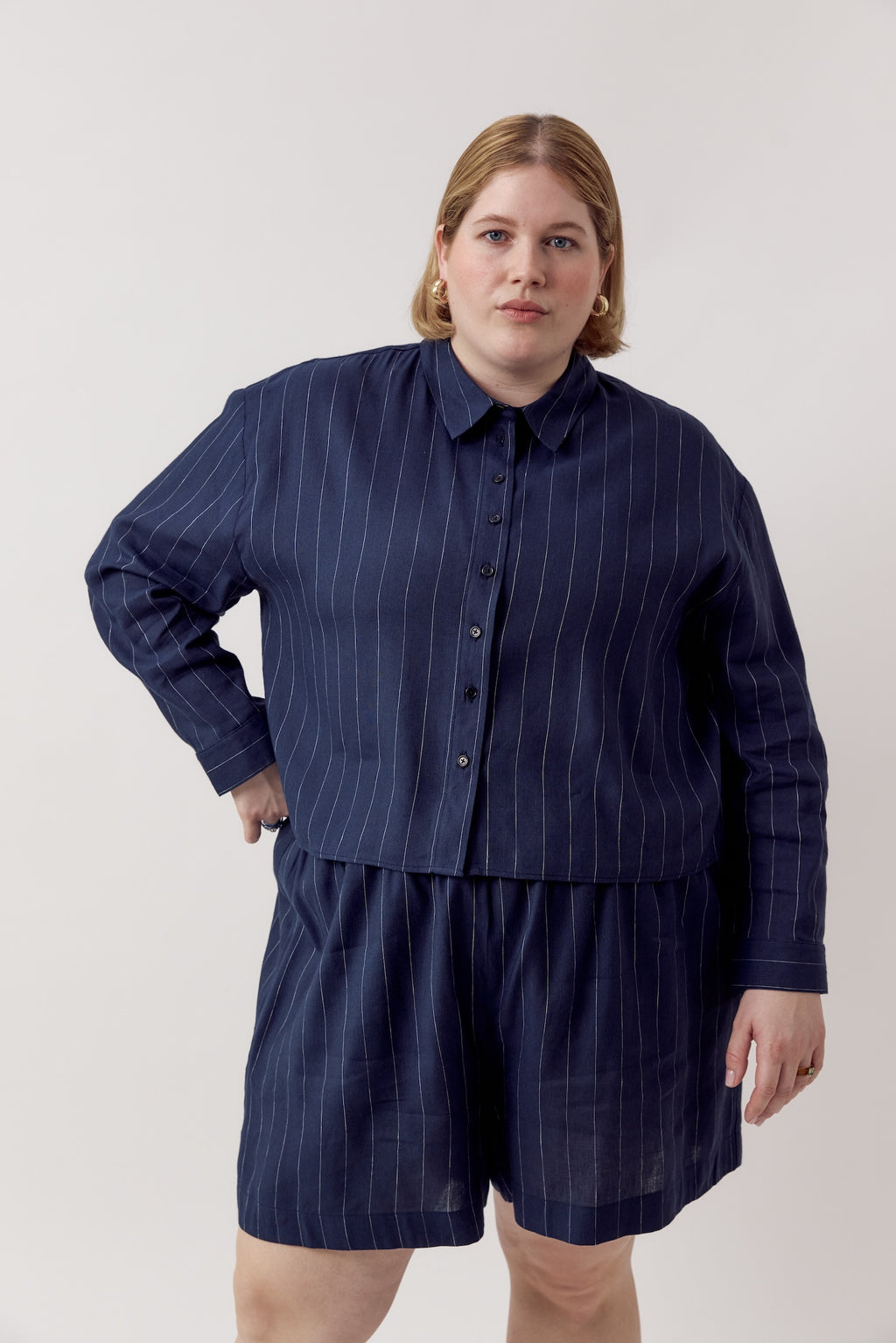 Sirka Shirt Pinstripe Navy