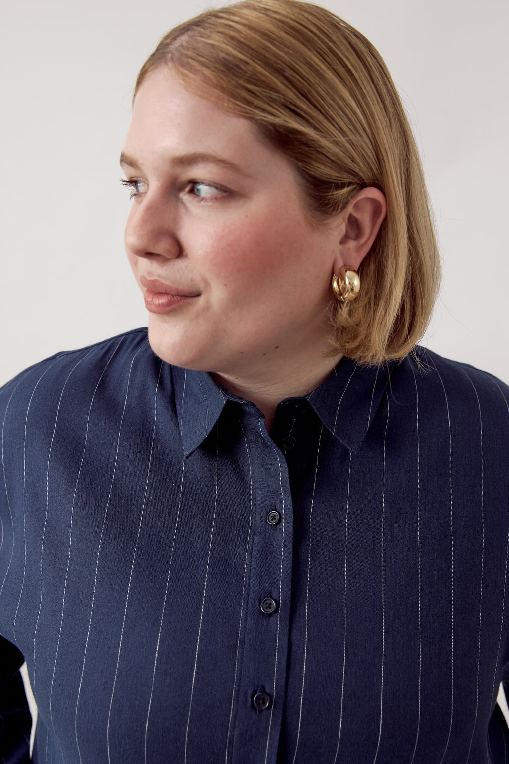 Sirka Shirt Pinstripe Navy