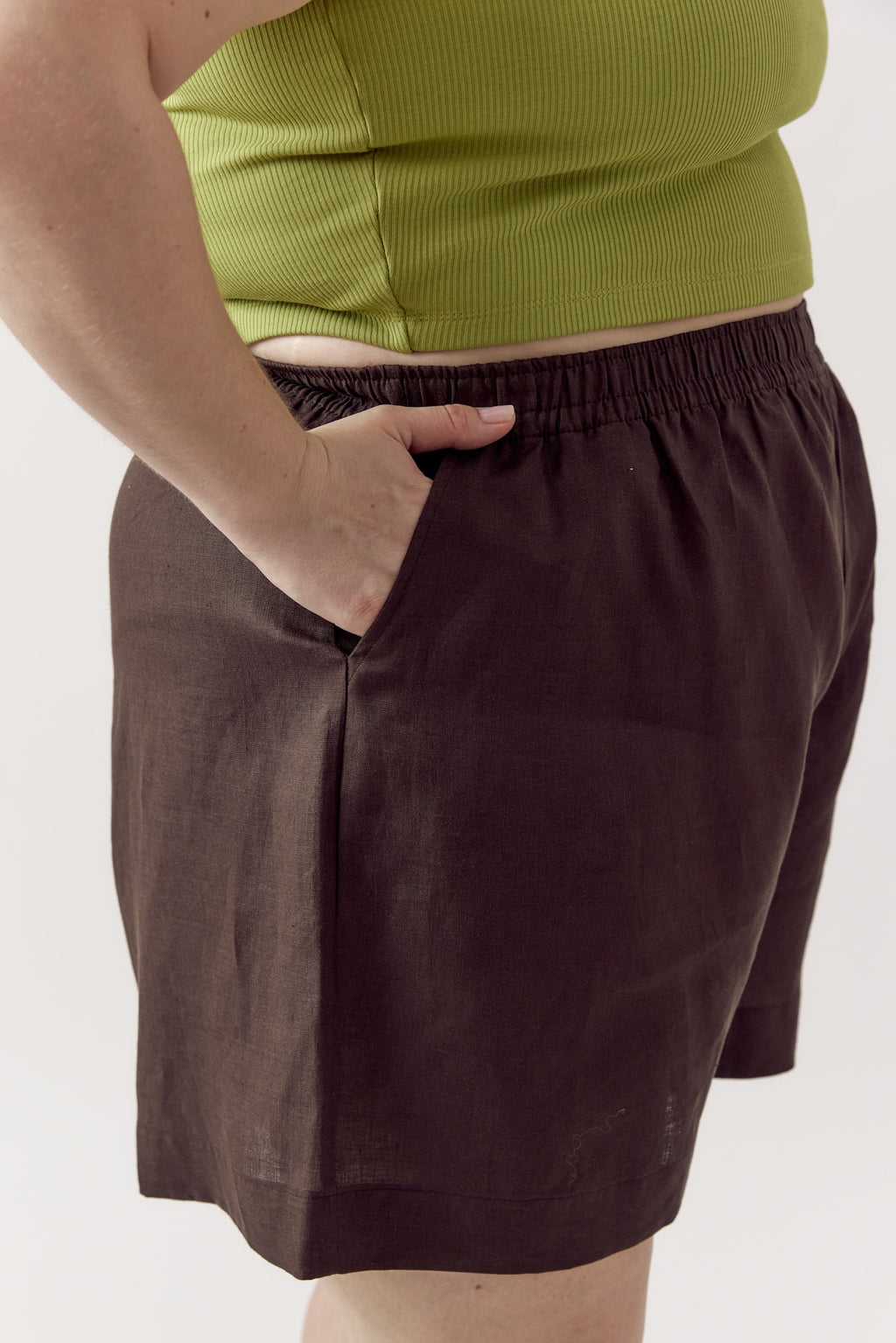 Jane Linen Shorts Cocoa