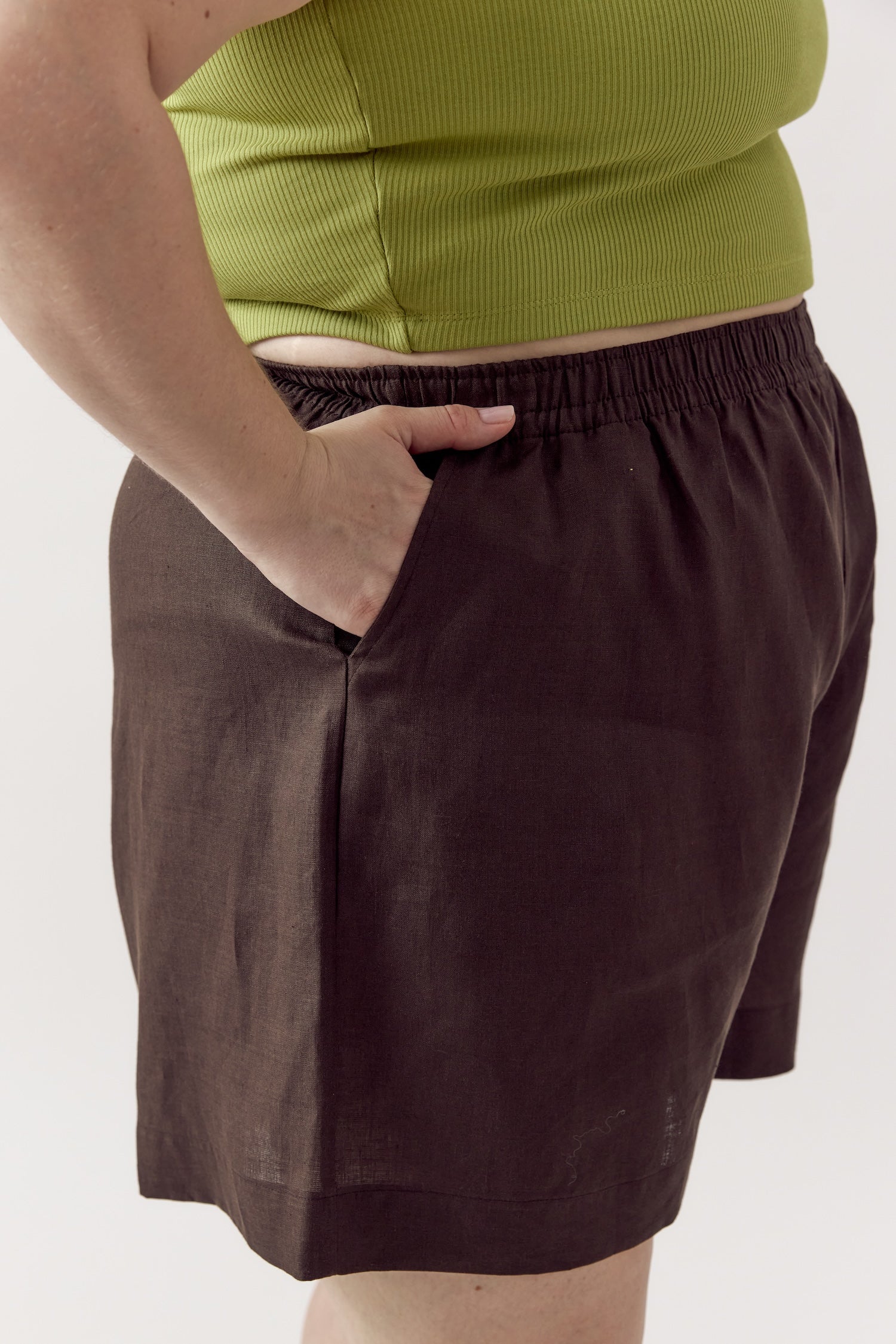 Jane Linen Shorts Cocoa