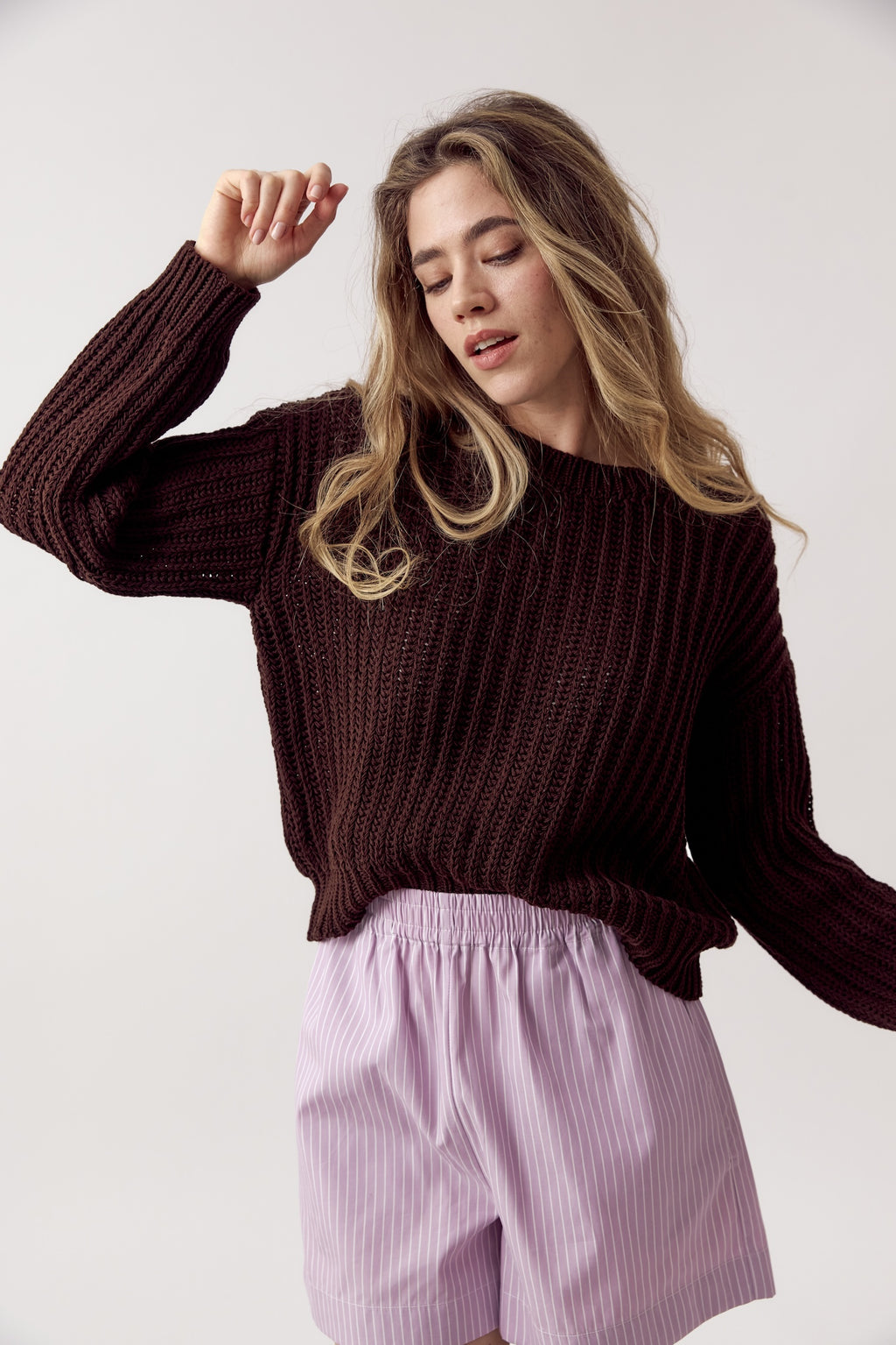 Alina Loose Knit Jumper Brown