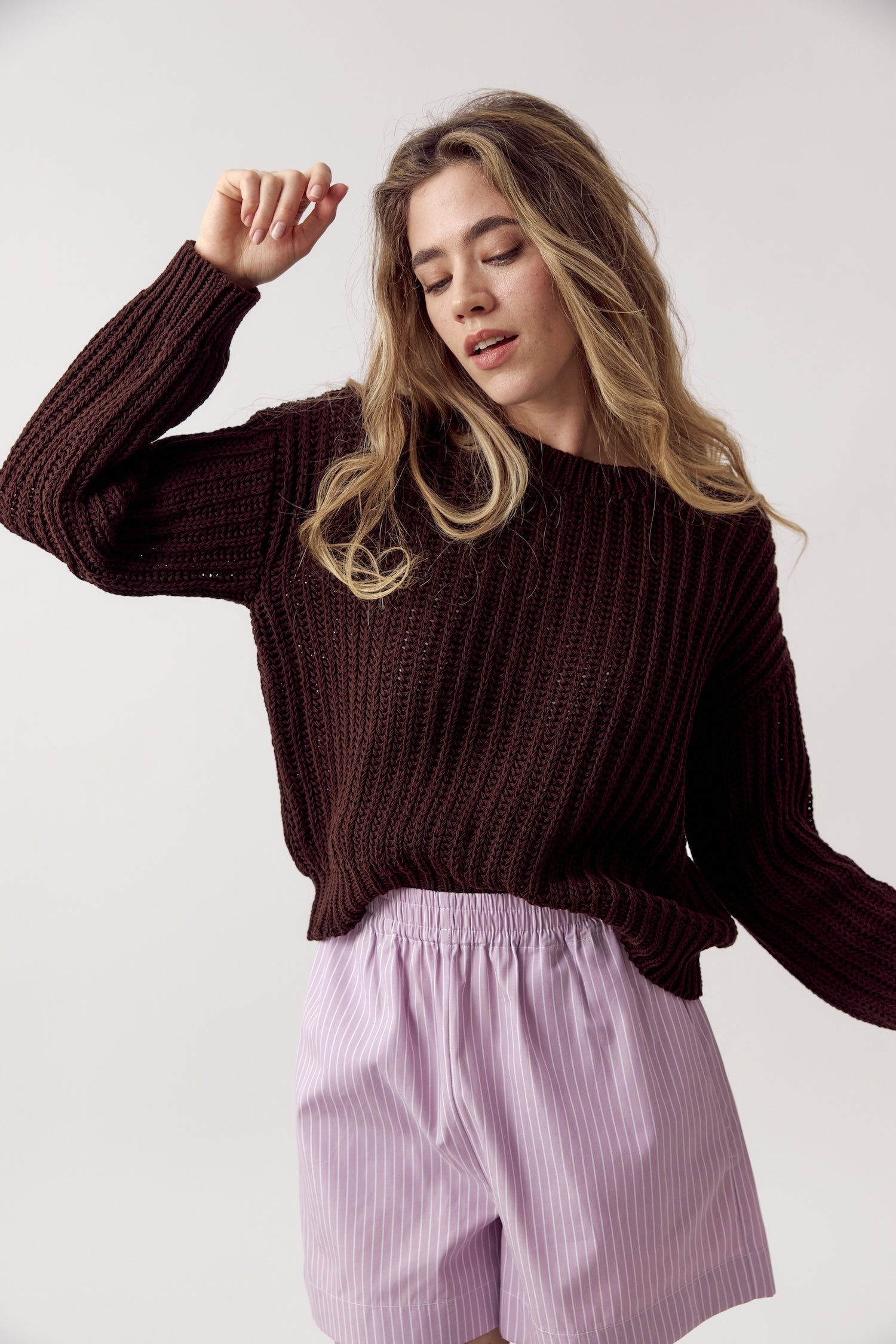 Alina Loose Knit Jumper Brown