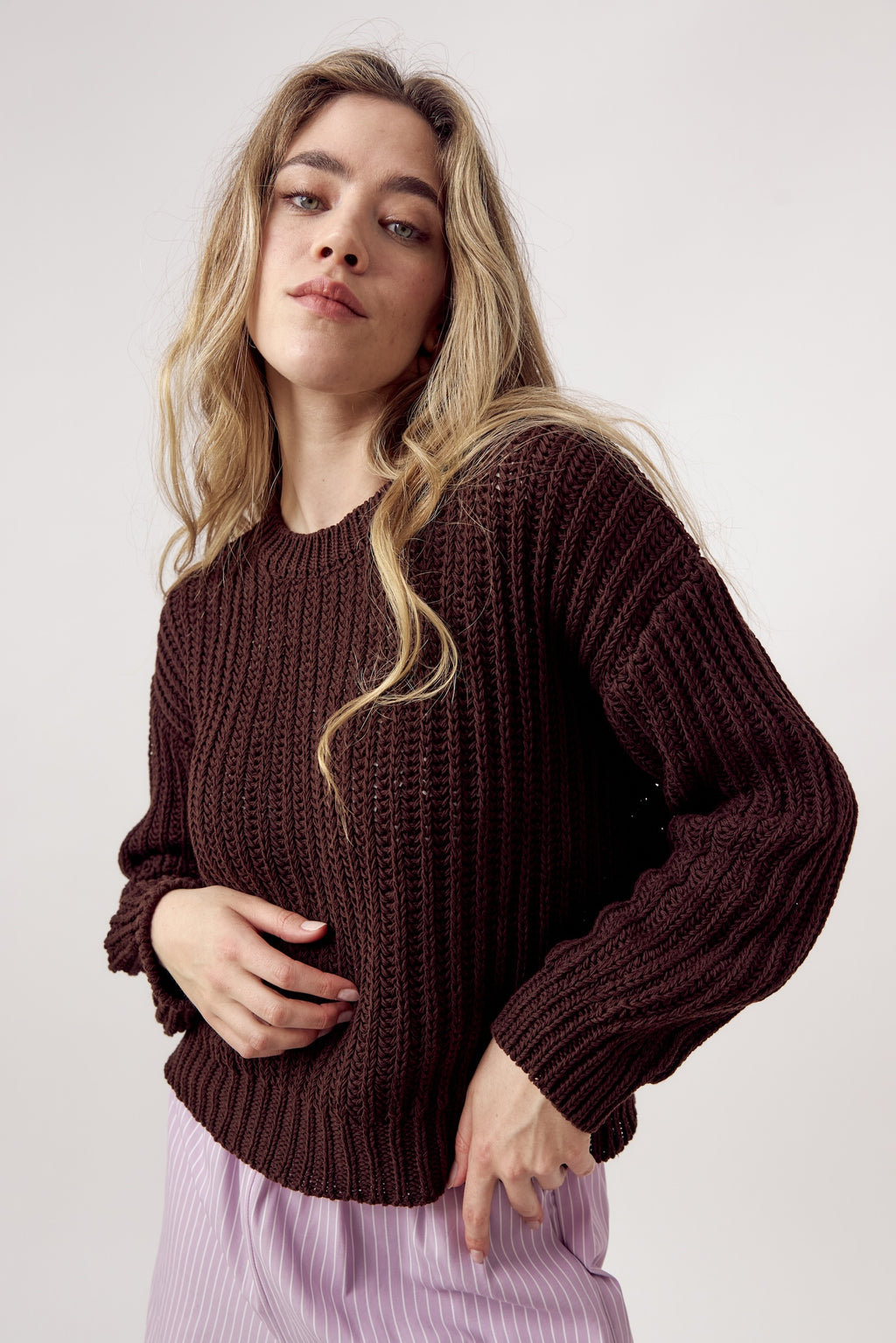 Alina Loose Knit Jumper Brown