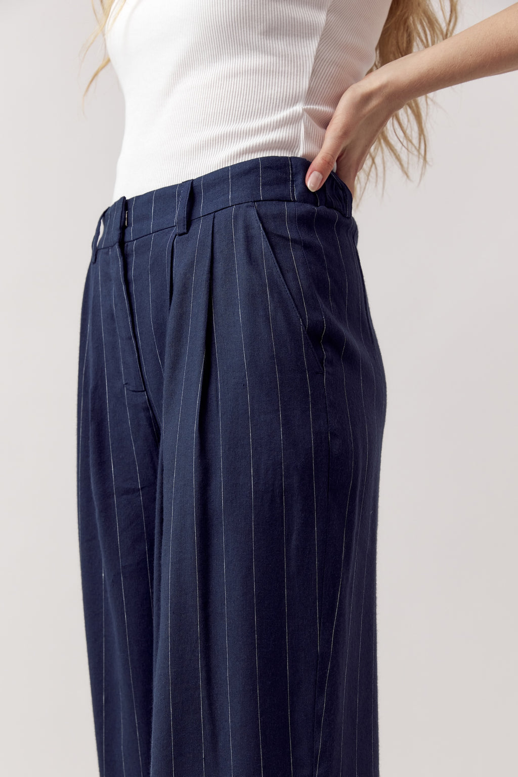 Larry Pants Pinstripe Navy