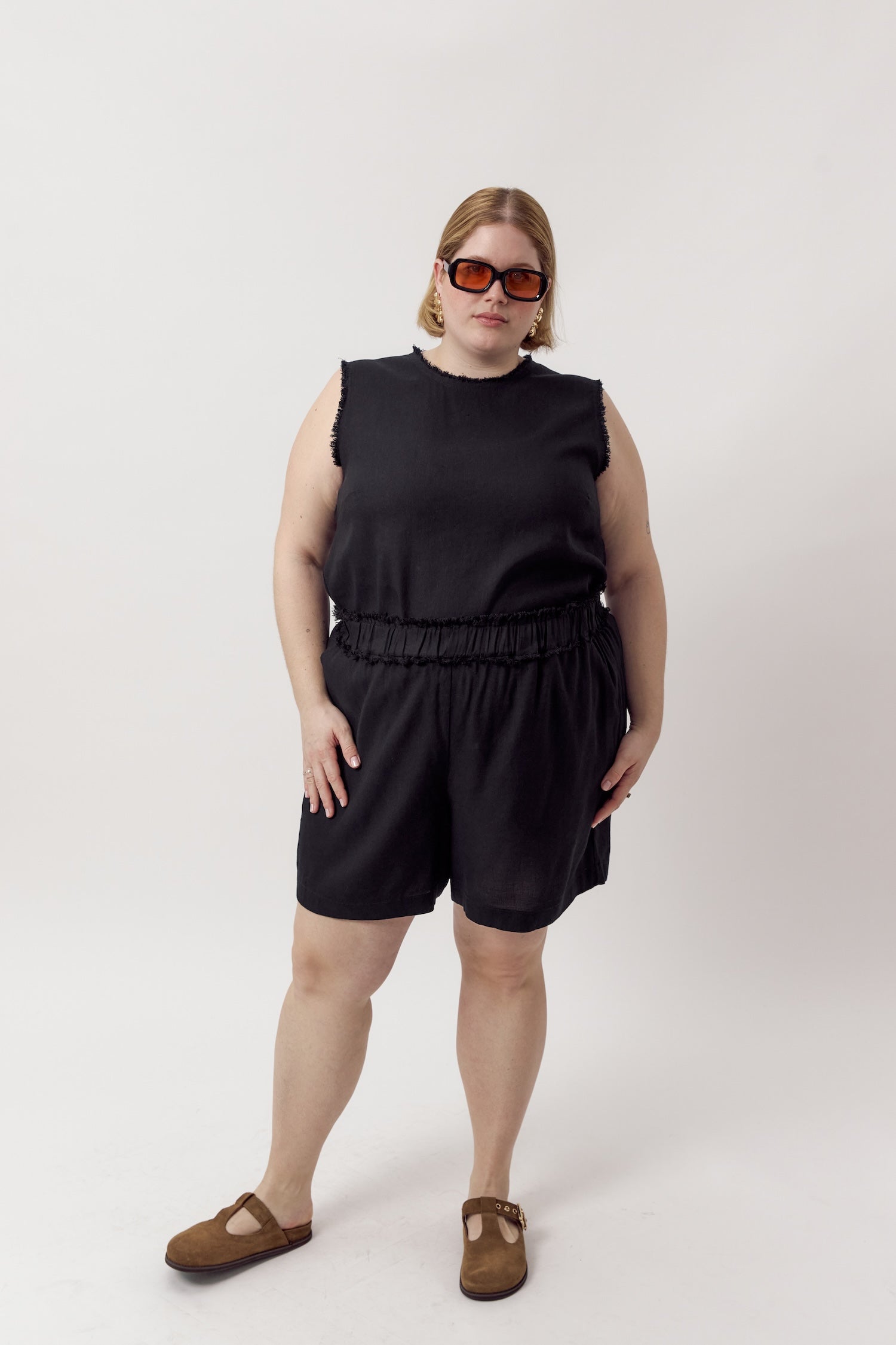 Esra Fringe Top Black