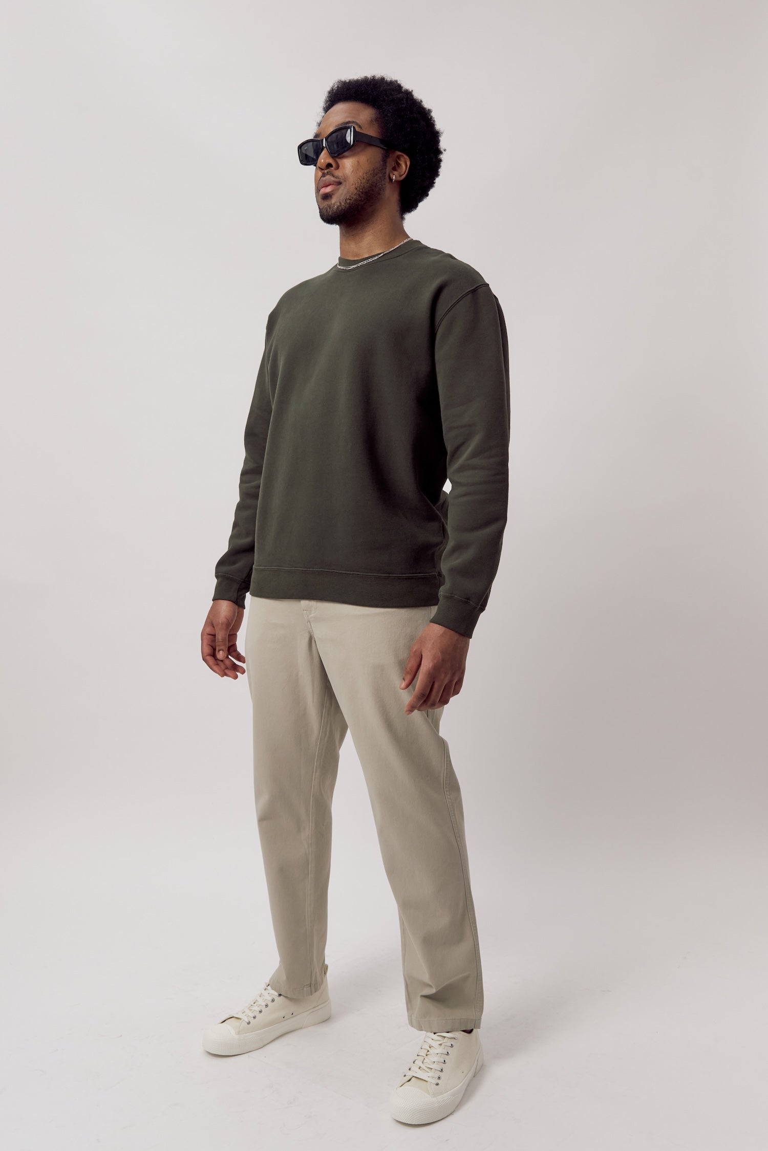 Chris Organic Cotton Sweatshirt Deep Moss
