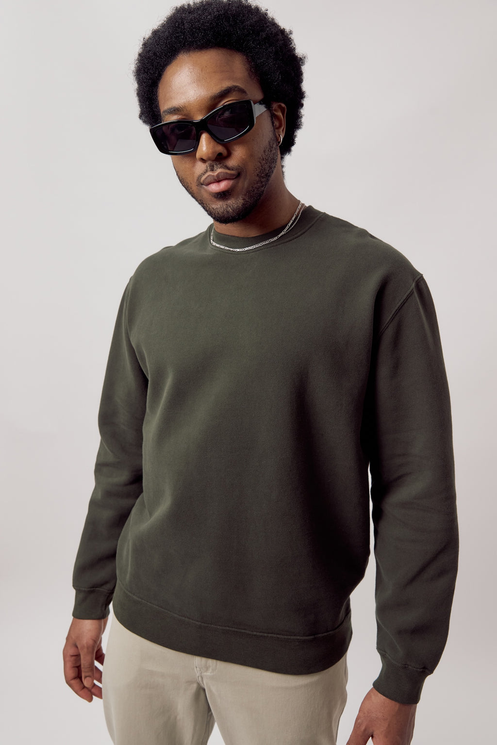 Chris Organic Cotton Sweatshirt Deep Moss