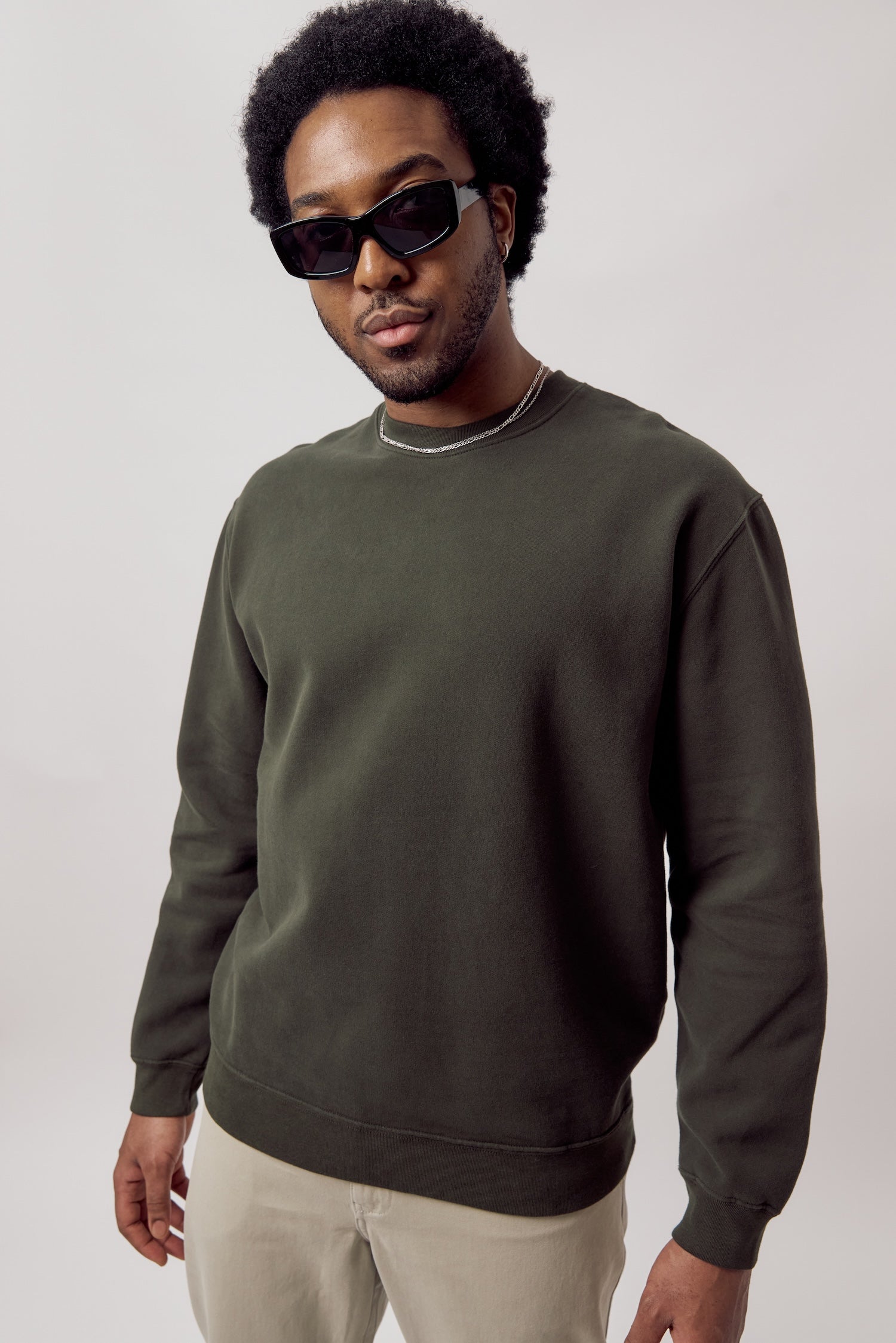 Chris Organic Cotton Sweatshirt Deep Moss