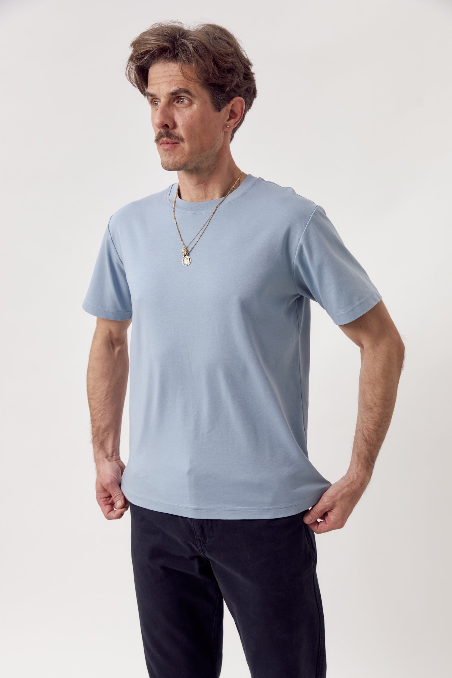 Feli Organic Cotton Heavyweight T-Shirt Stone Blue