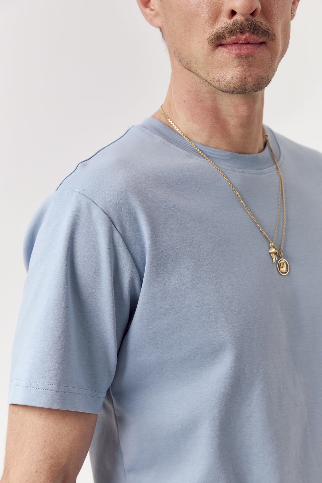 Feli Organic Cotton Heavyweight T-Shirt Stone Blue