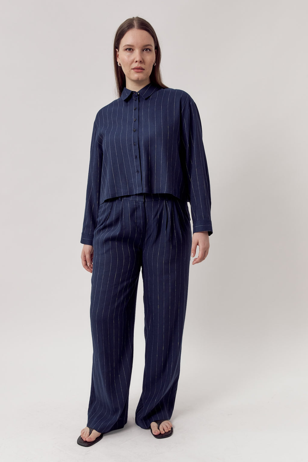 Larry Pants Pinstripe Navy