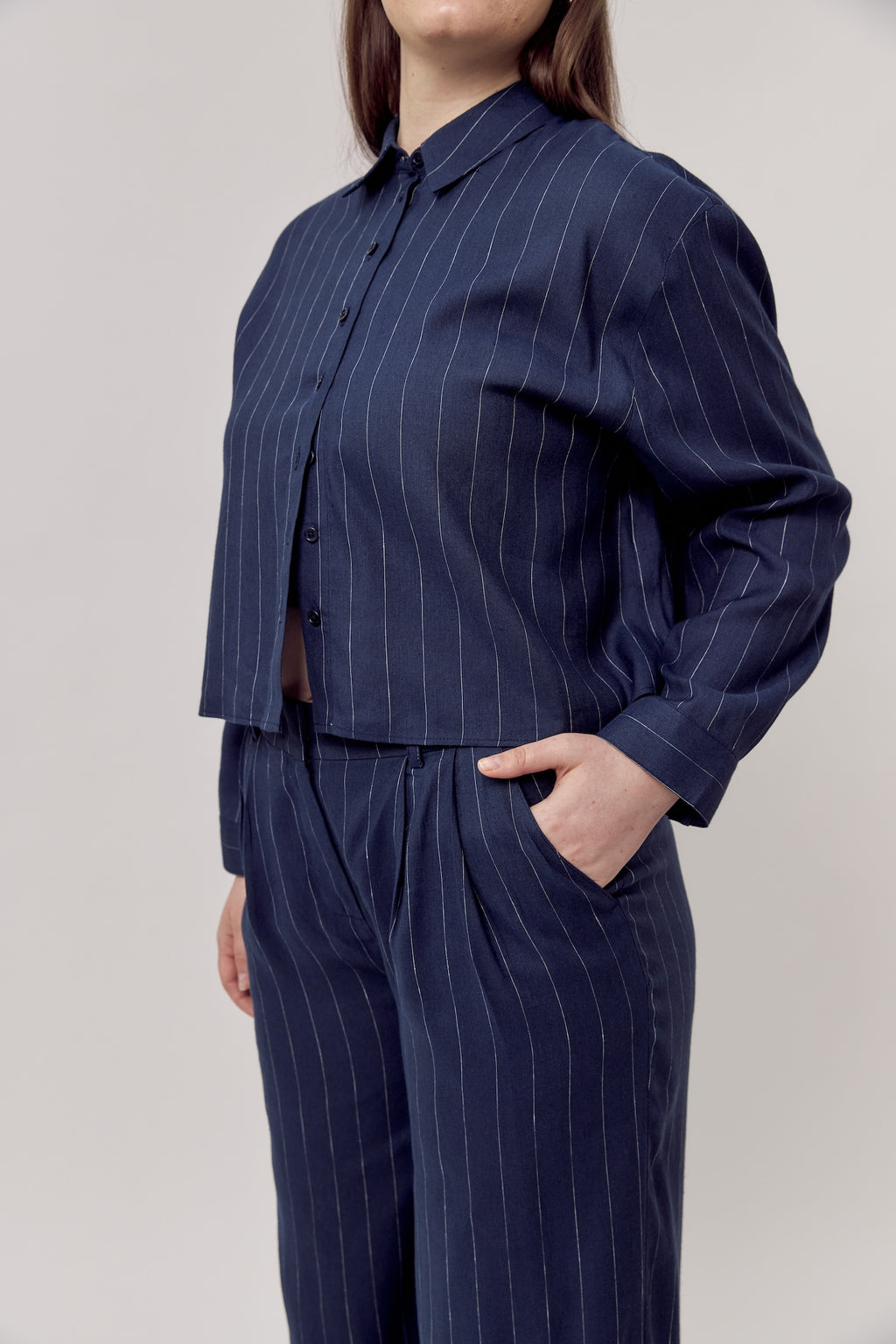 Larry Pants Pinstripe Navy