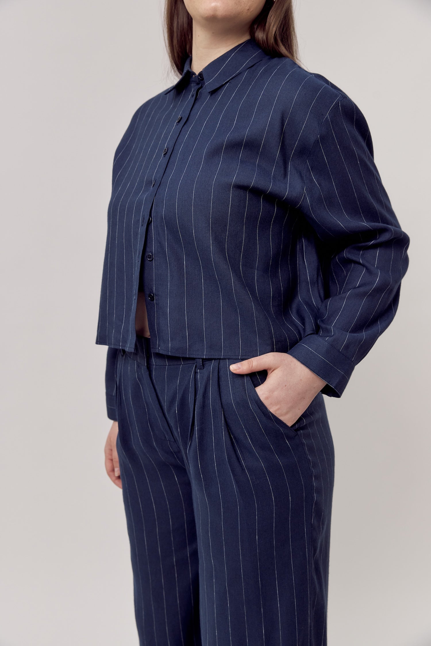 Larry Pants Pinstripe Navy
