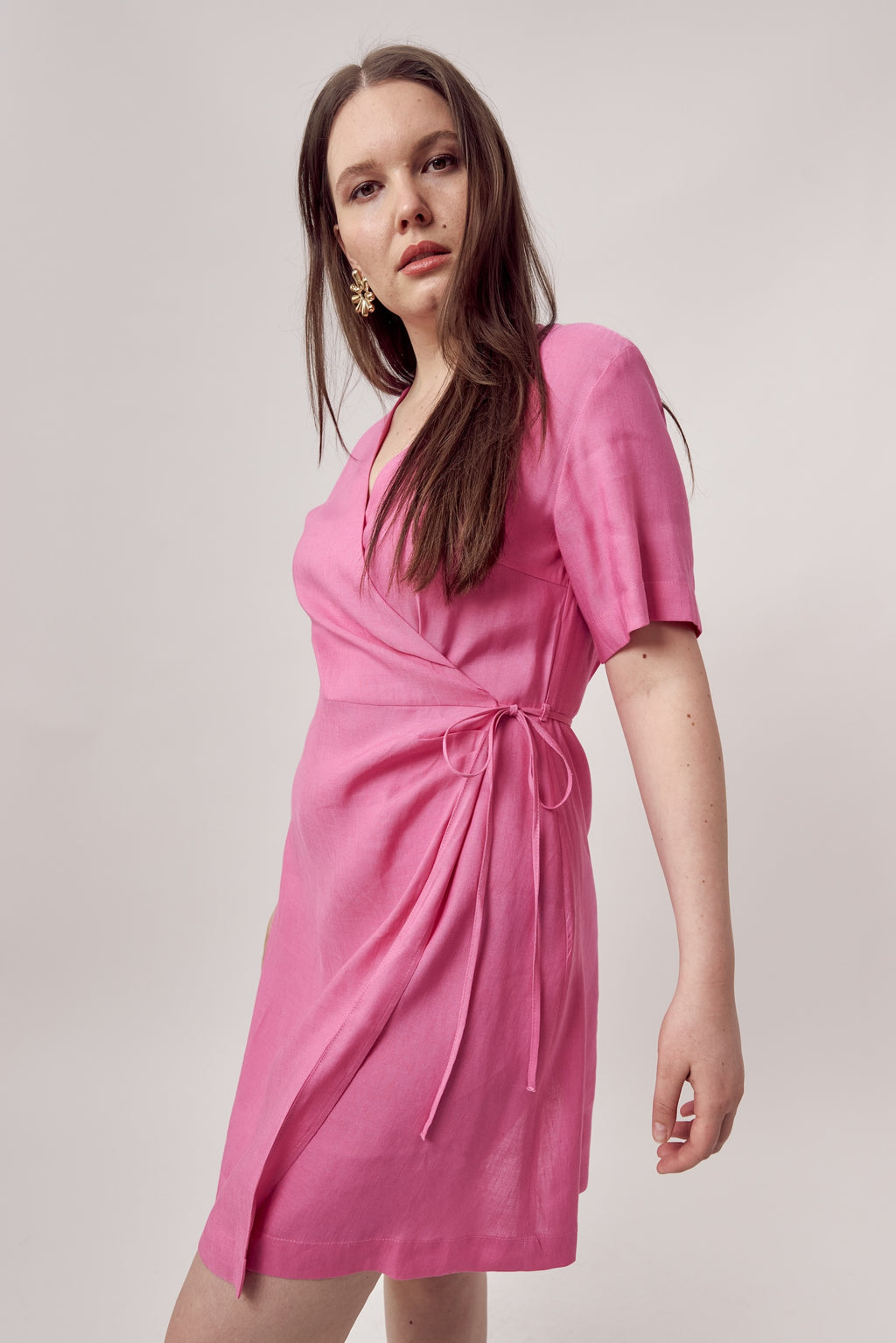 Josi Wrap Dress Pink