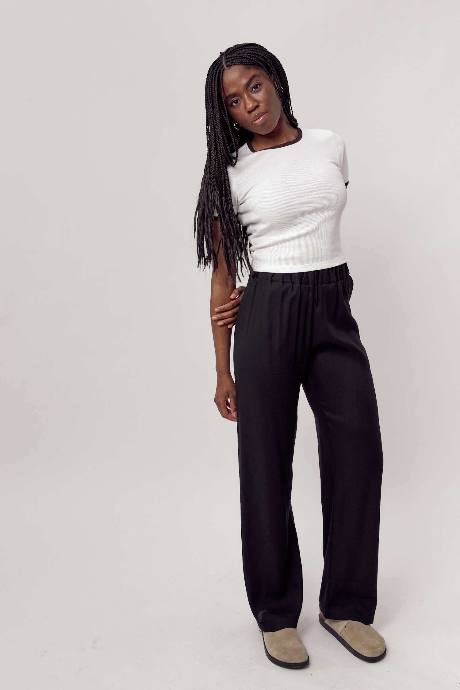 Ella Linen Pants Black