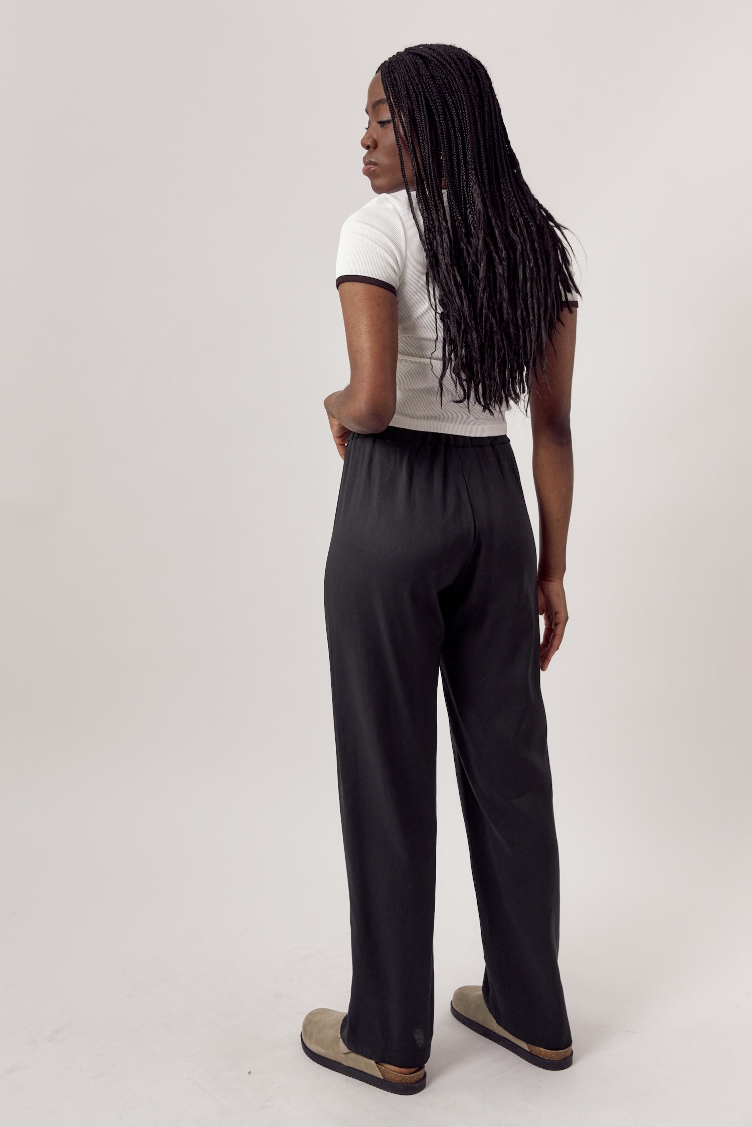Ella Linen Pants Black
