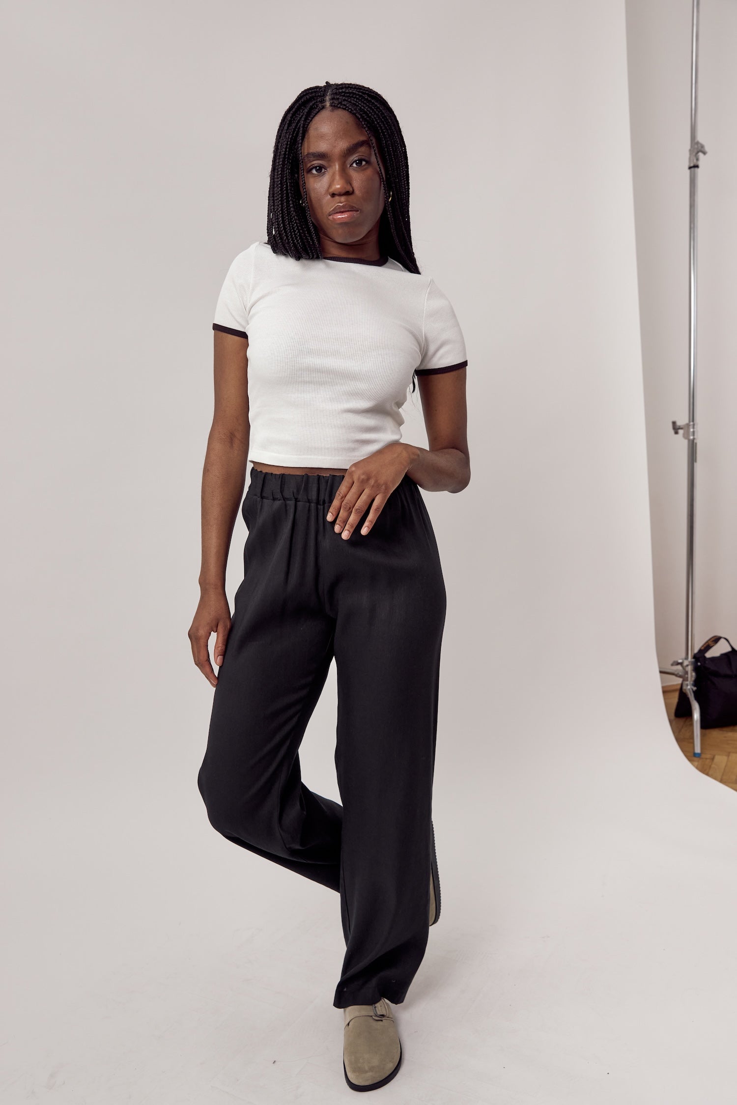 Ella Linen Pants Black