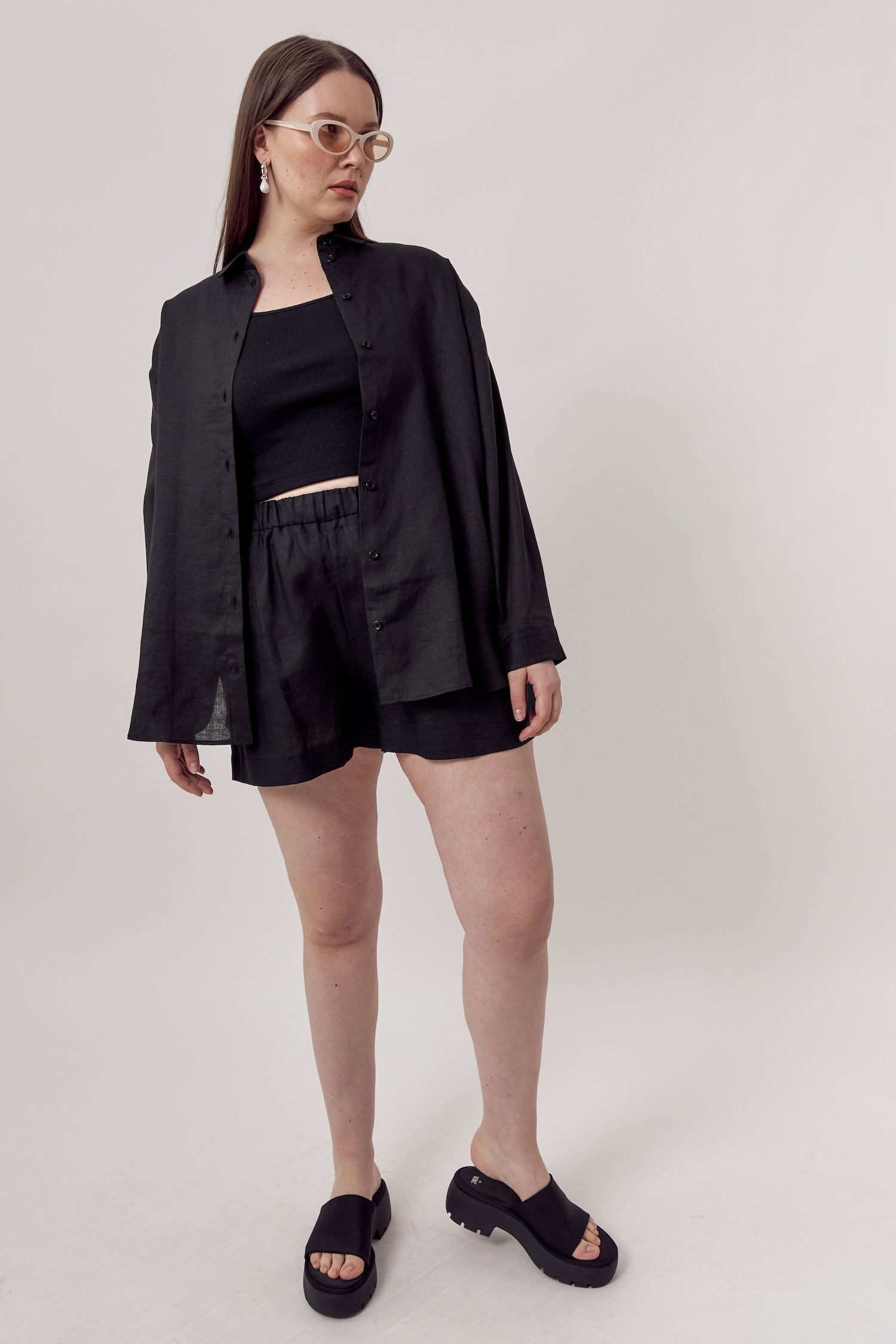 Jane Linen Shirt Black