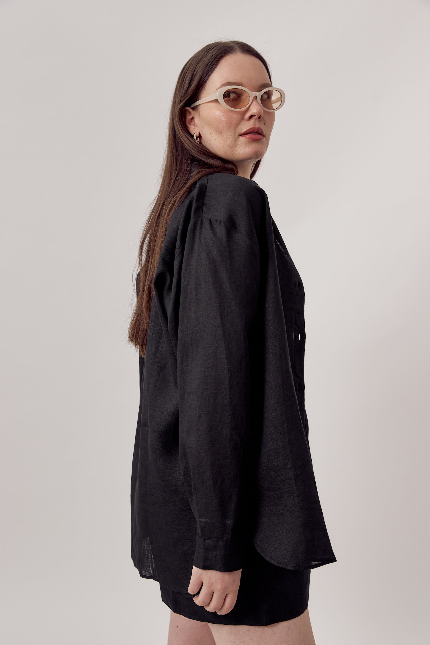 Jane Linen Shirt Black