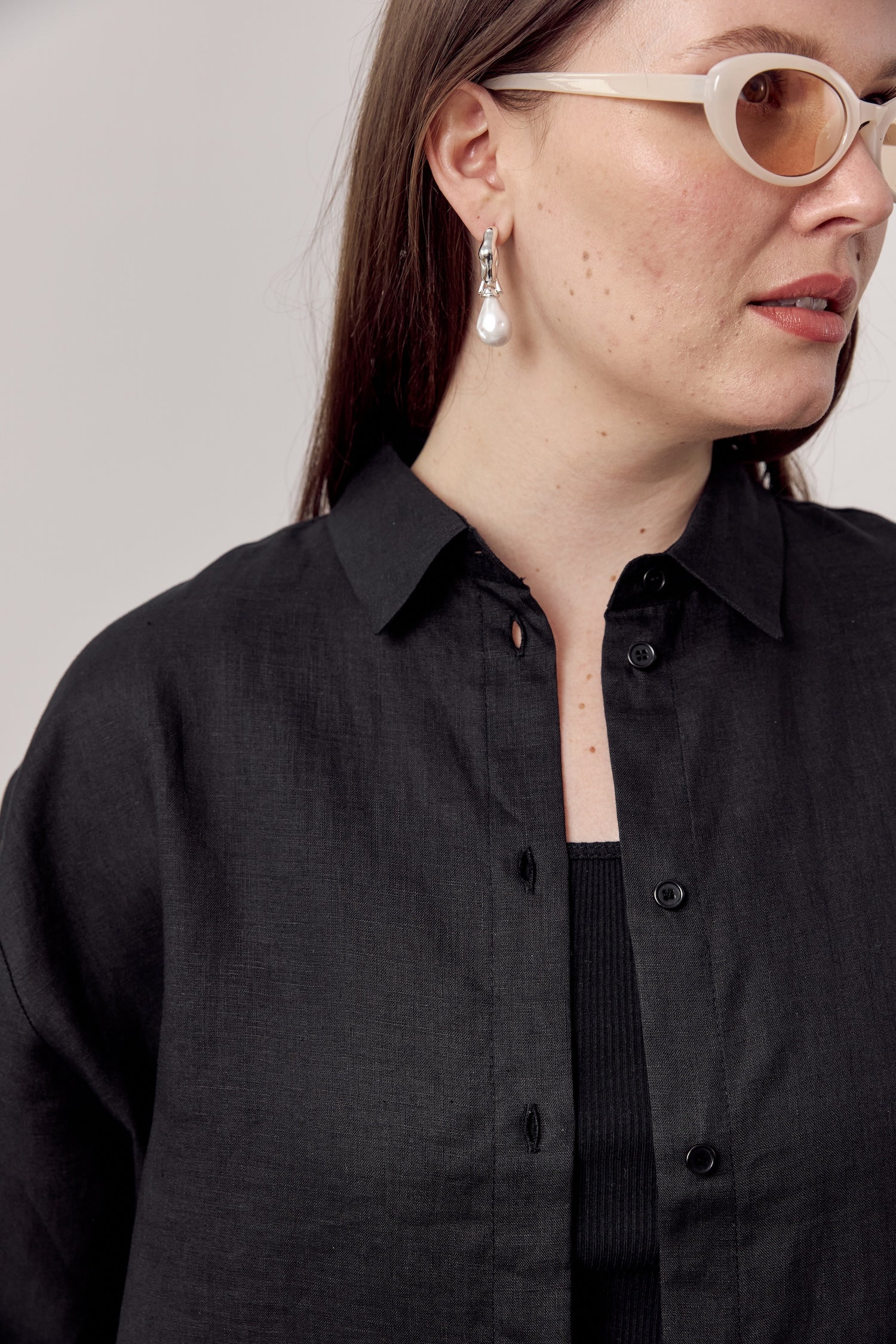 Jane Linen Shirt Black