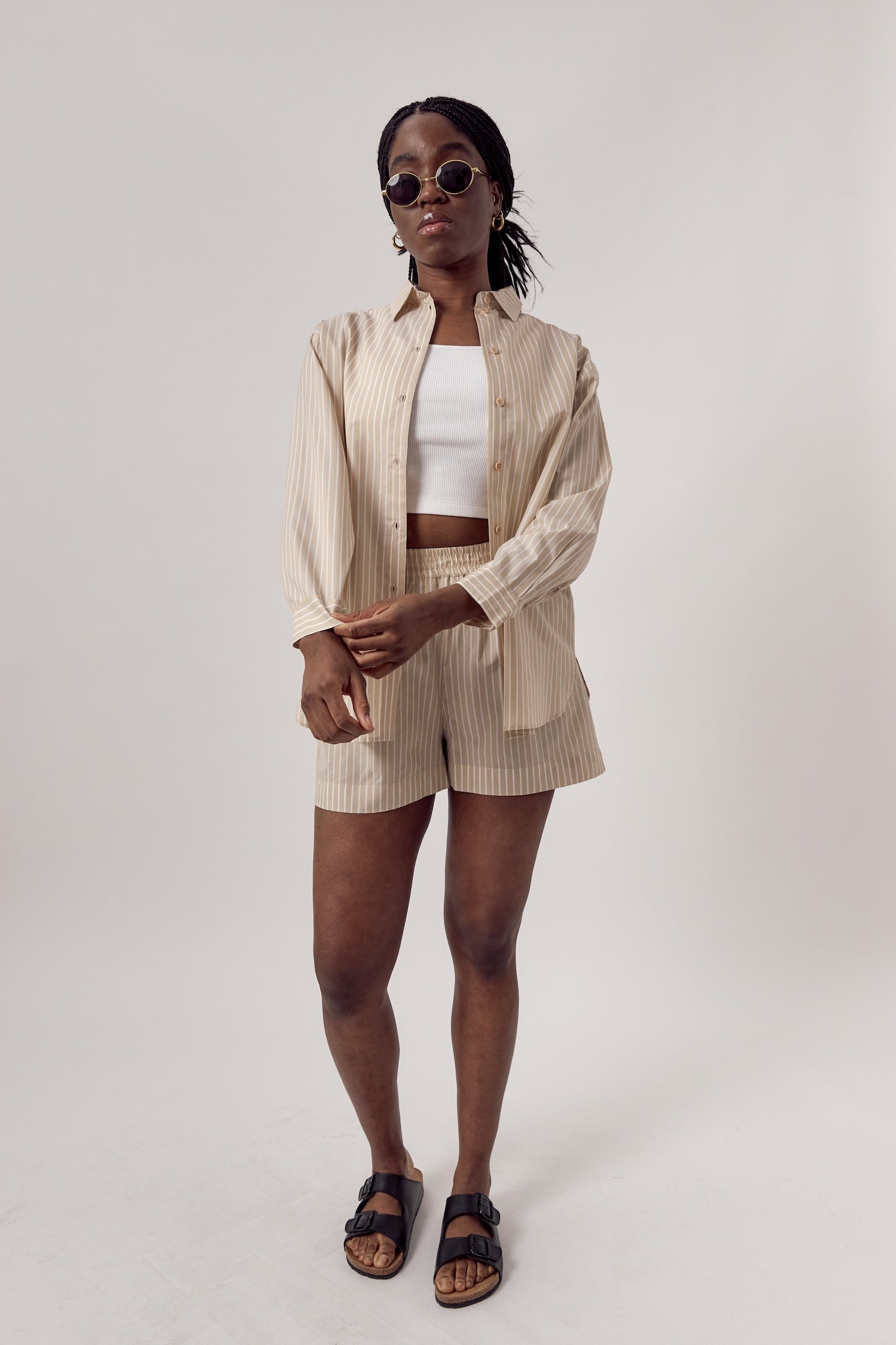 Jane Cupro Shirt Beige White