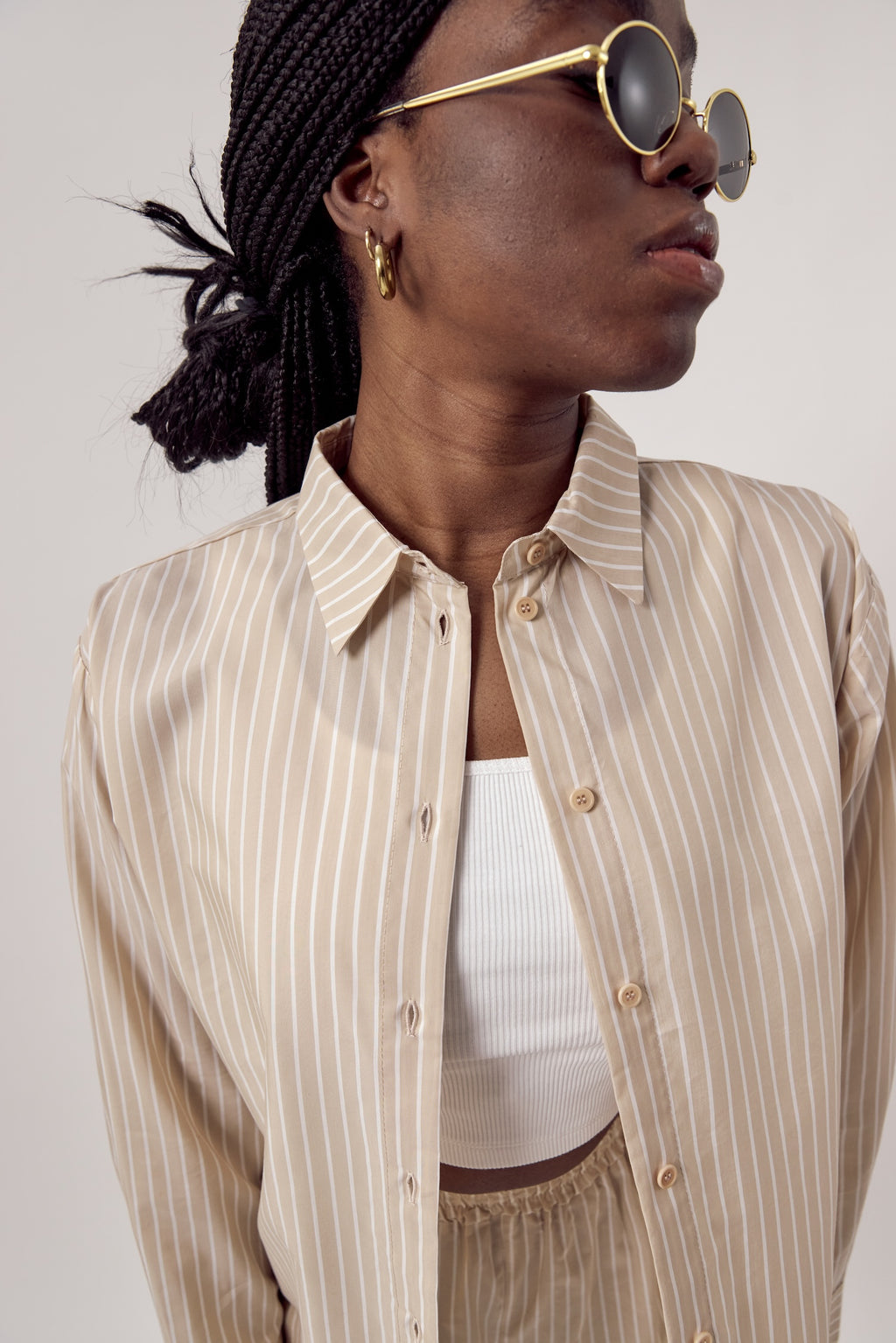 Jane Cupro Shirt Beige White
