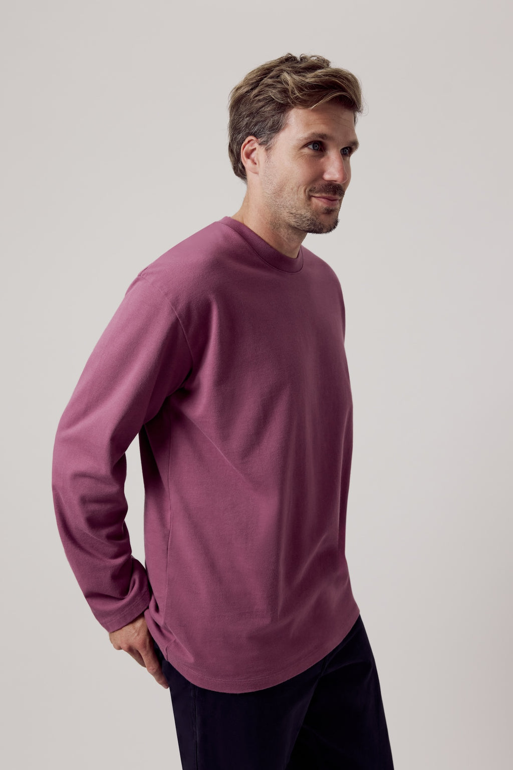 Vinnie Organic Cotton Longsleeve Faded Berry